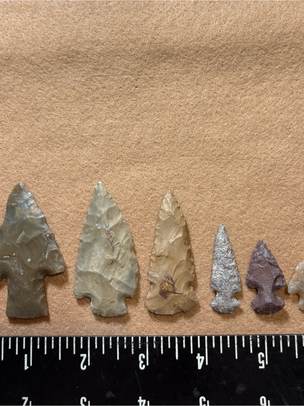 6 Broken Arrowheads from Nocona Texas.